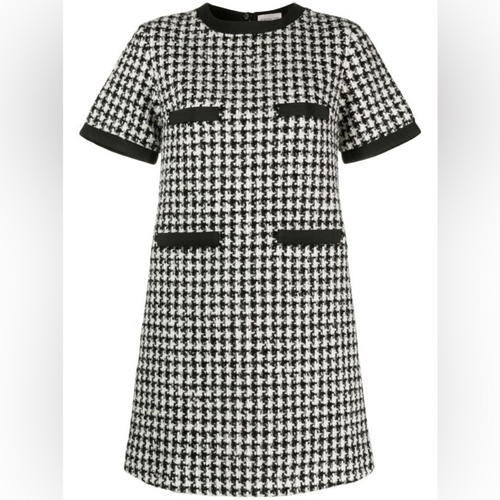 NWT Moncler houndstooth bouclé minidress Sz 48 US 16 $1080